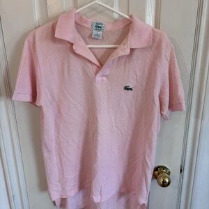 vintage 80s lacoste mens baby pink polo *accepting offers